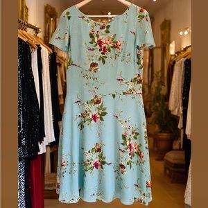 London Times Floral Fit & Flare Dress, Size 12
